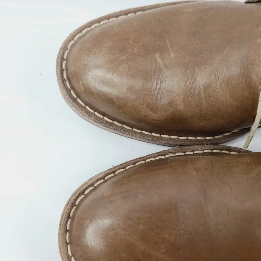 Cole Haan Men's‎ Brown Leather Glossy Classic Lace Up Ankle Chukka Boot Size 9M